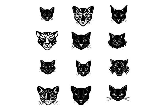 Cat Head Logo Vector Art Design