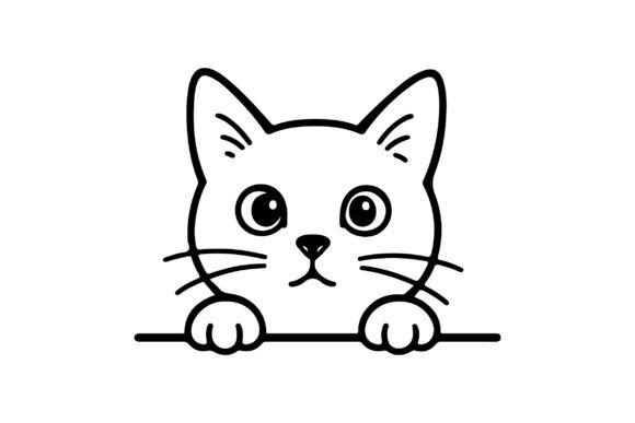 Cat Line Art Clipart Vector Design