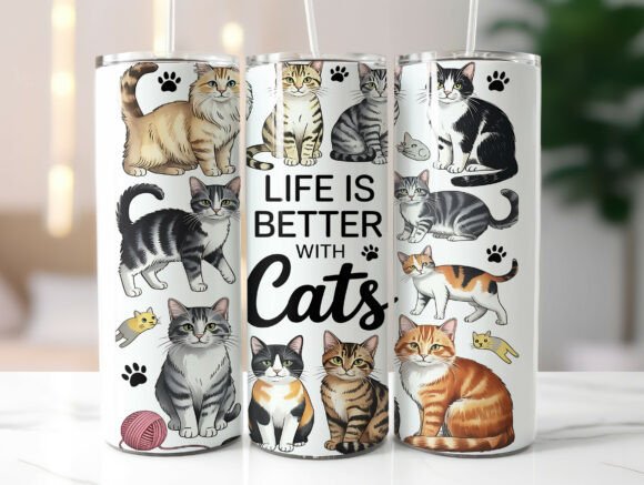 Cat Lover 20oz Tumbler Wrap Sublimation