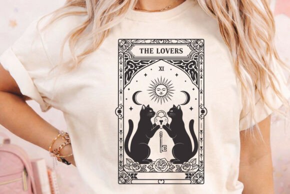 Cat Lovers Tarot Card Mystic Cat SVG