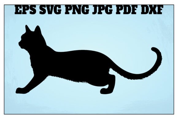 Cat Stretching Silhouette Clipart