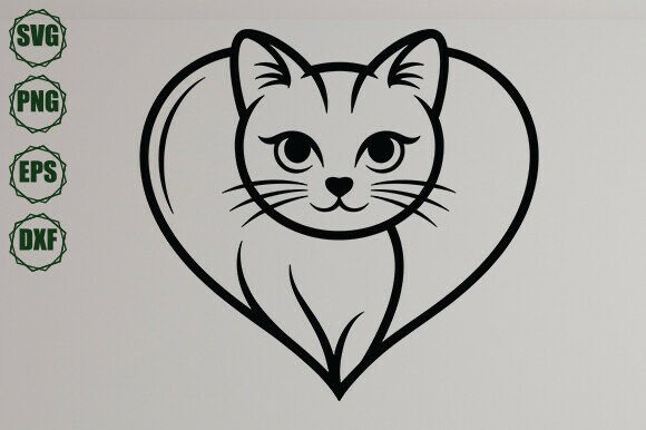 Cat SVG, Cat Heart SVG