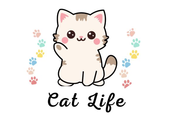 Cute Cat Life SVG Design