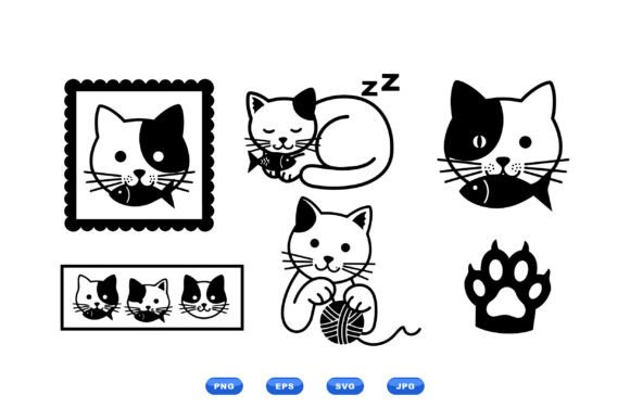 Cute Cat SVG Clipart Pack