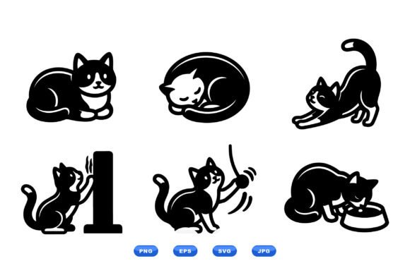 Cute Cat SVG Icon Collection