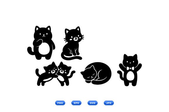 Cute Kitten SVG Clipart Set