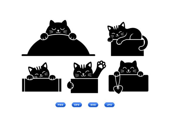 Cute Sleeping Cat SVG Clipart