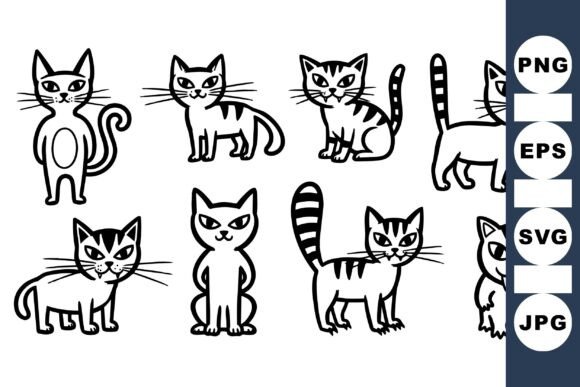 Hand Drawn Cat SVG Set