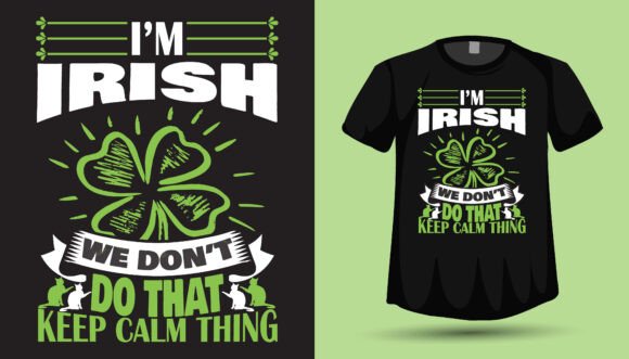 Irish Lucky Cute Cat Tshirt Design