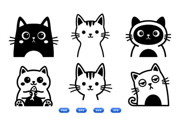 Kawaii Cat SVG Clipart Pack