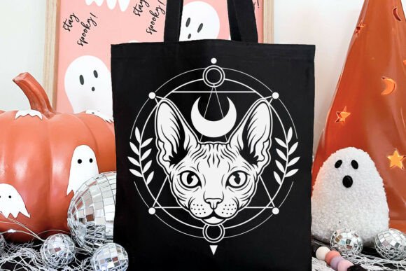 Magic Cat SVG: Skull, Sphynx & Moon Magic