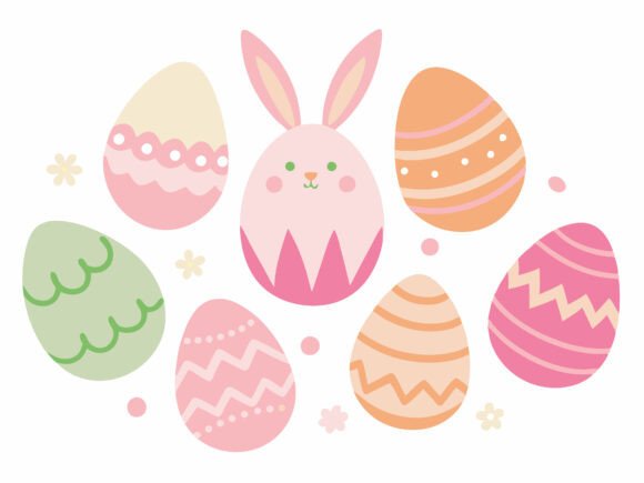 Pastel Pink Easter Watercolor Vector