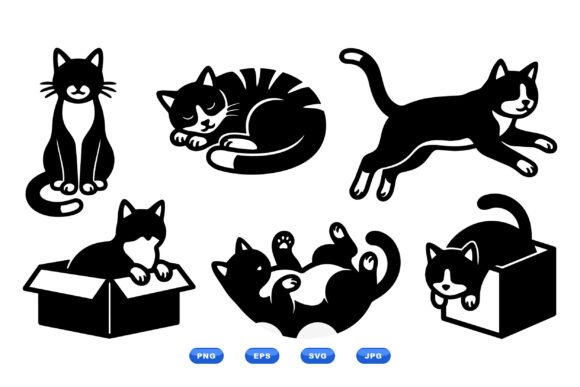 Playful Cat SVG Clipart
