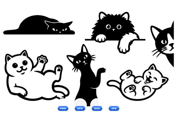 Playful Cat SVG Clipart Set