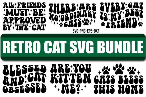 Retro Cat SVG Bundle File