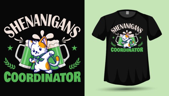 ST Patricks Day Beer Lover Cat T Shirt