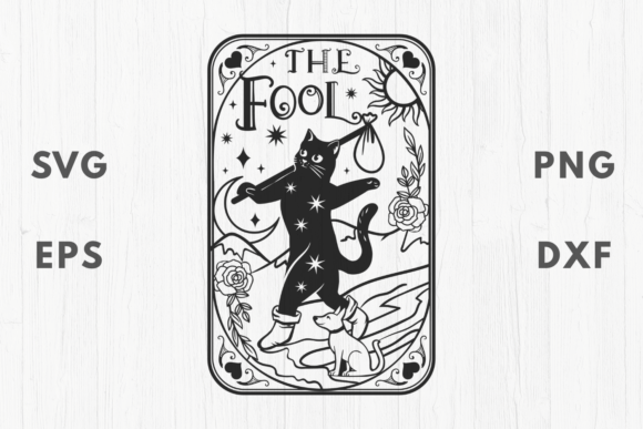 The Fool Cat SVG Tarot Card